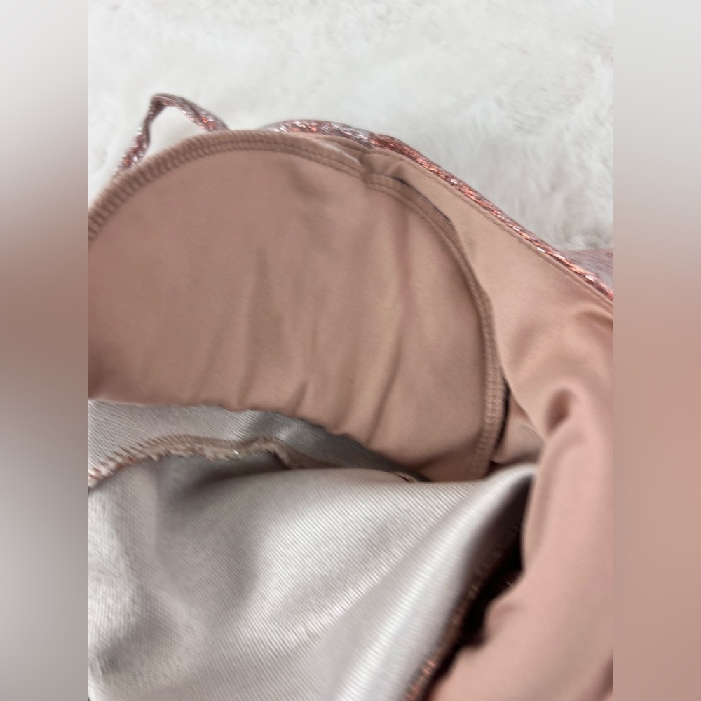 NWT: Express Sparkly Metallic Rose Gold Dress - Picture 12 of 12